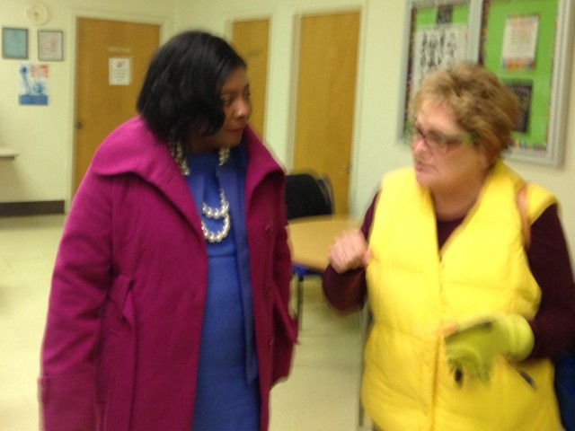 Arica Smith Speaking and Having Education Discussion with resident at Woodley Park Neighborhood Association